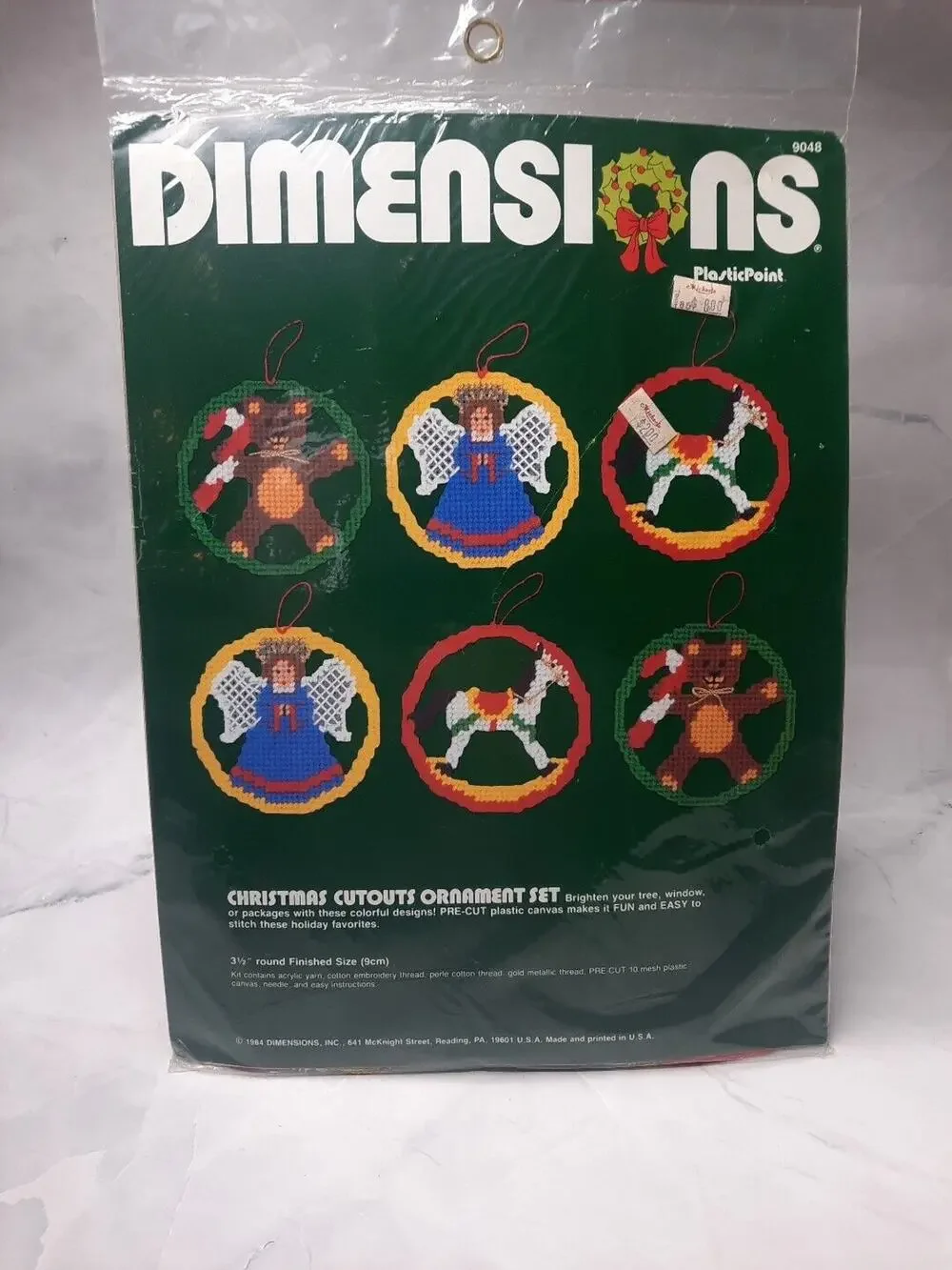 Vintage Dimensions Plastic Canvas Christmas Cutout Ornament Set 9048